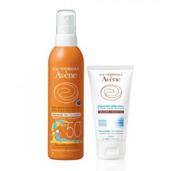 Набор, Avene (Авен) детский солнцезащитный спрей SPF 50+ 200 мл + крем-гель восстанавливающий после солнца