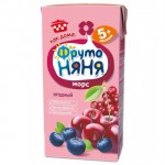 Морс, Фрутоняня 200 мл вишня клюква черника с 5 мес