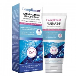Крем для лица Compliment смываемый минеральный коктейль и морской коллаген двойного действия для нормальной кожи 100 мл