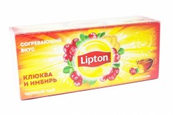 Чай черный, Lipton (Липтон) ф/пак. 1.8 г №25 с клюквой и имбирем