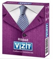 Презервативы Vizit ребристые с кольцами 3 шт.